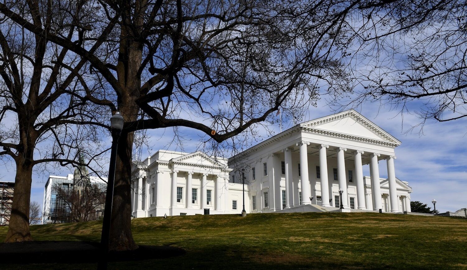 Government building near trees