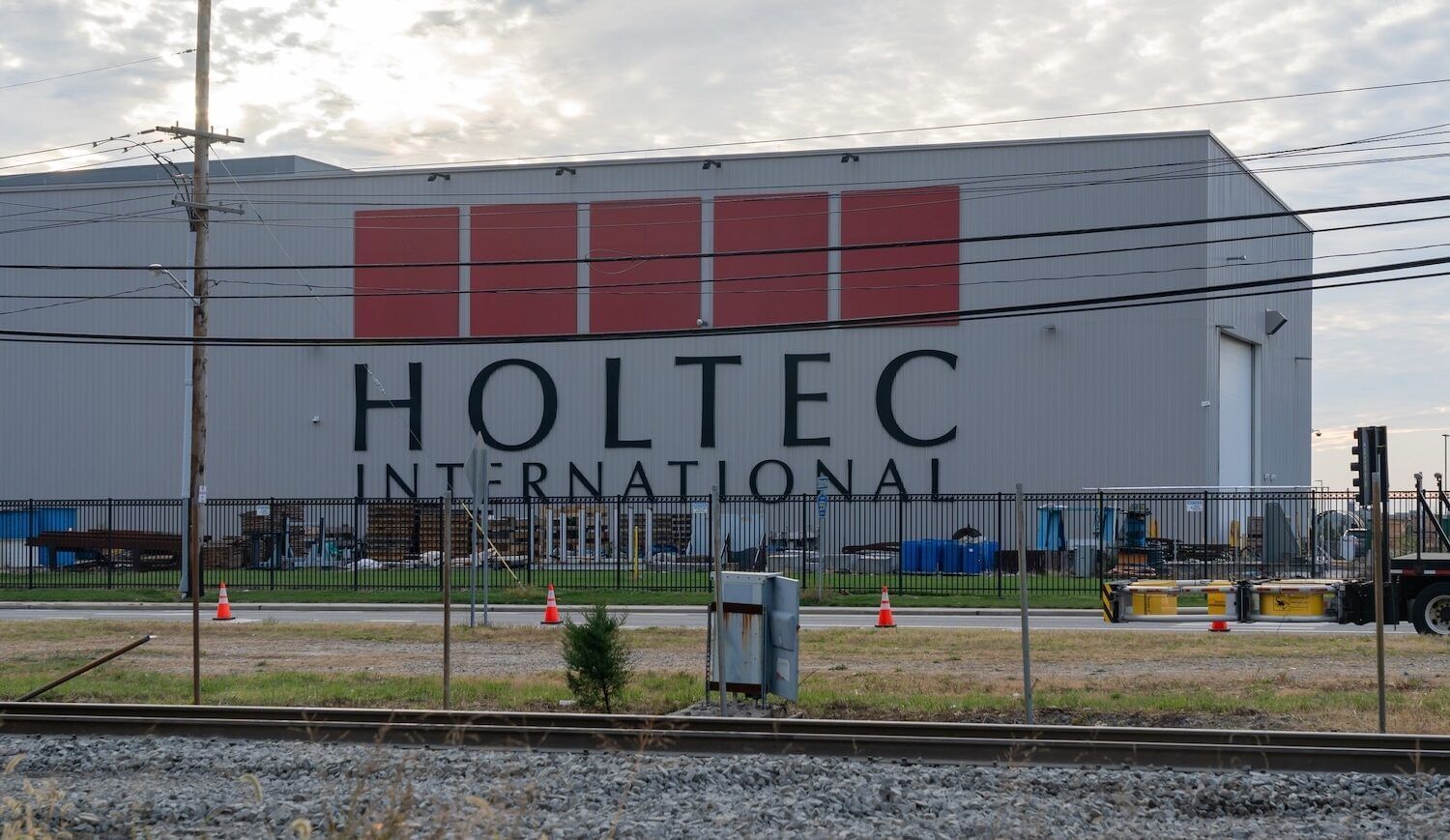 A warehouse that says Holtec International