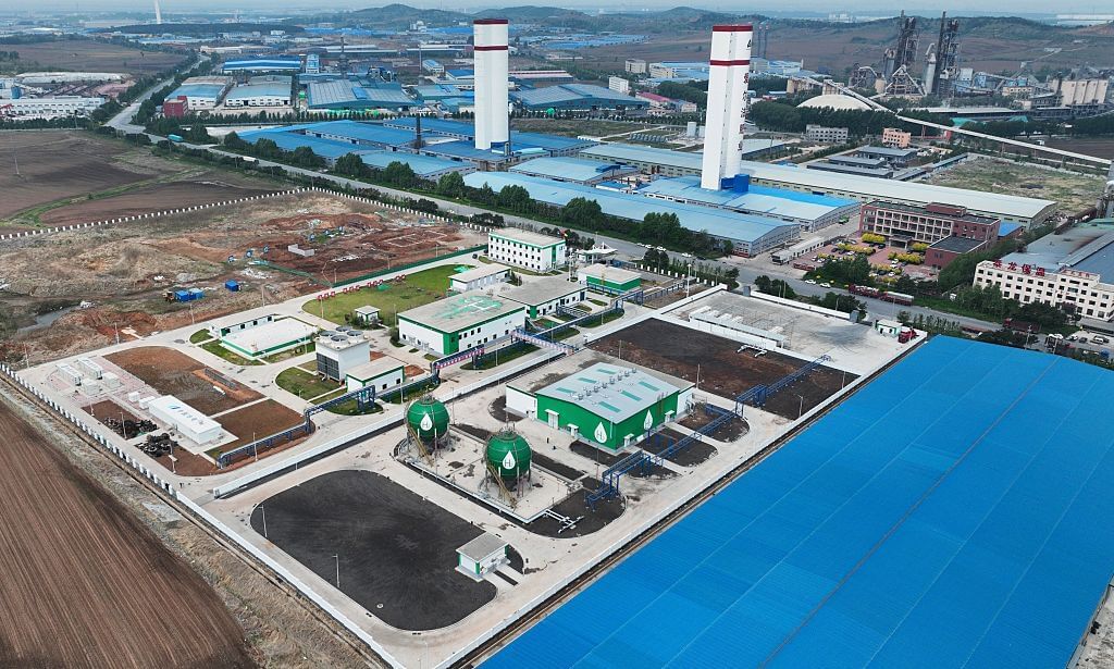 Aerial shot of industrial complex