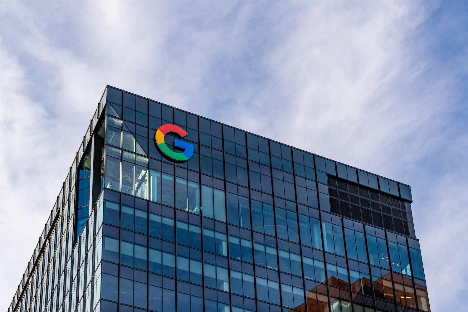 Office building with Google "G" logo