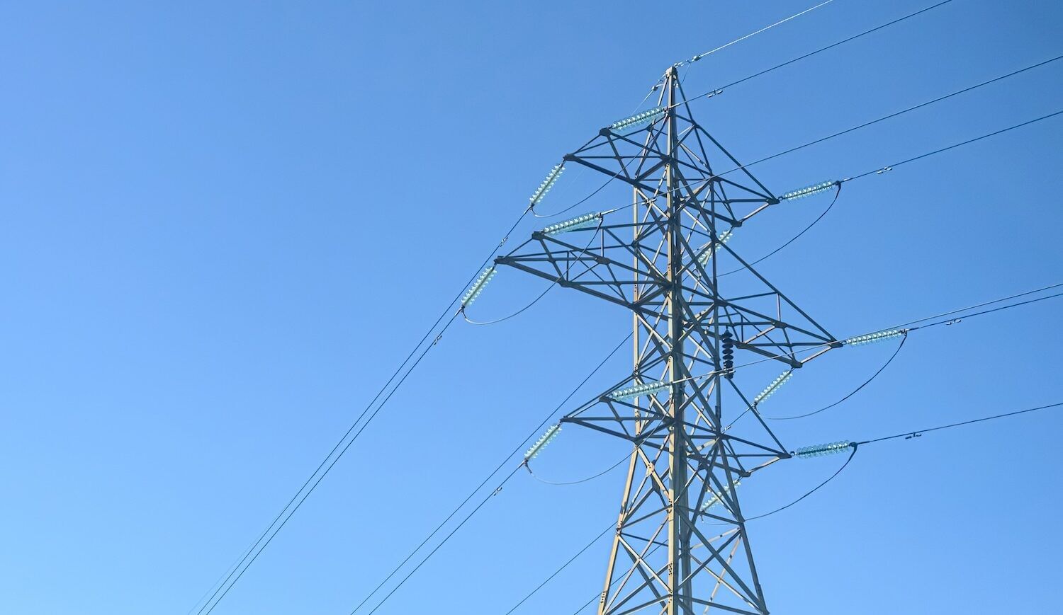 Transmission tower and a blue sky
