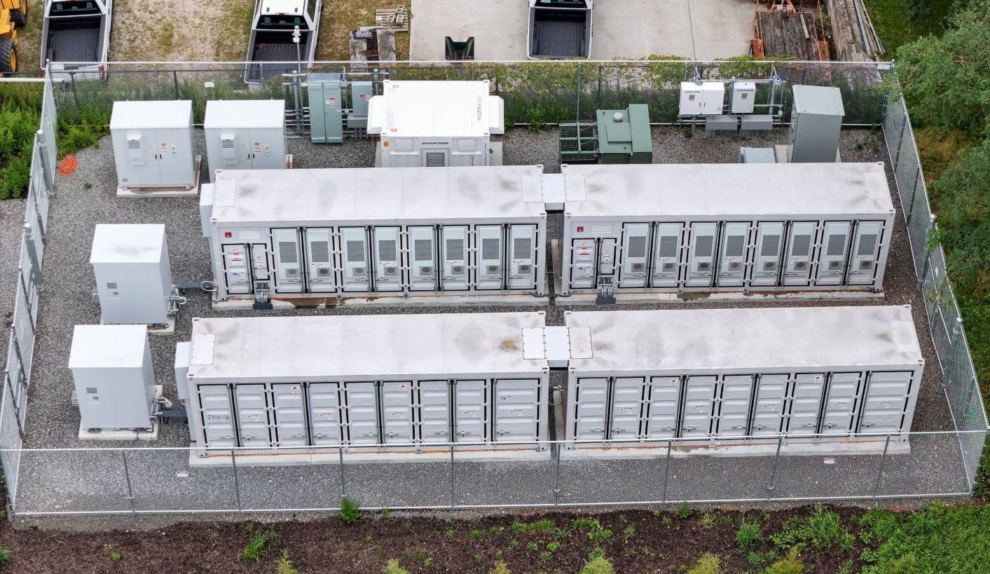 Electric equipment boxes in fenced-in area