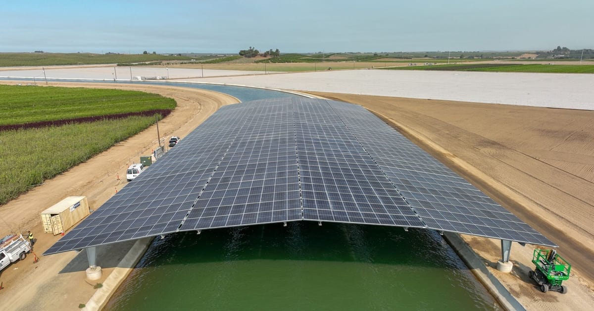 California's first solar-covered canal is now fully online
